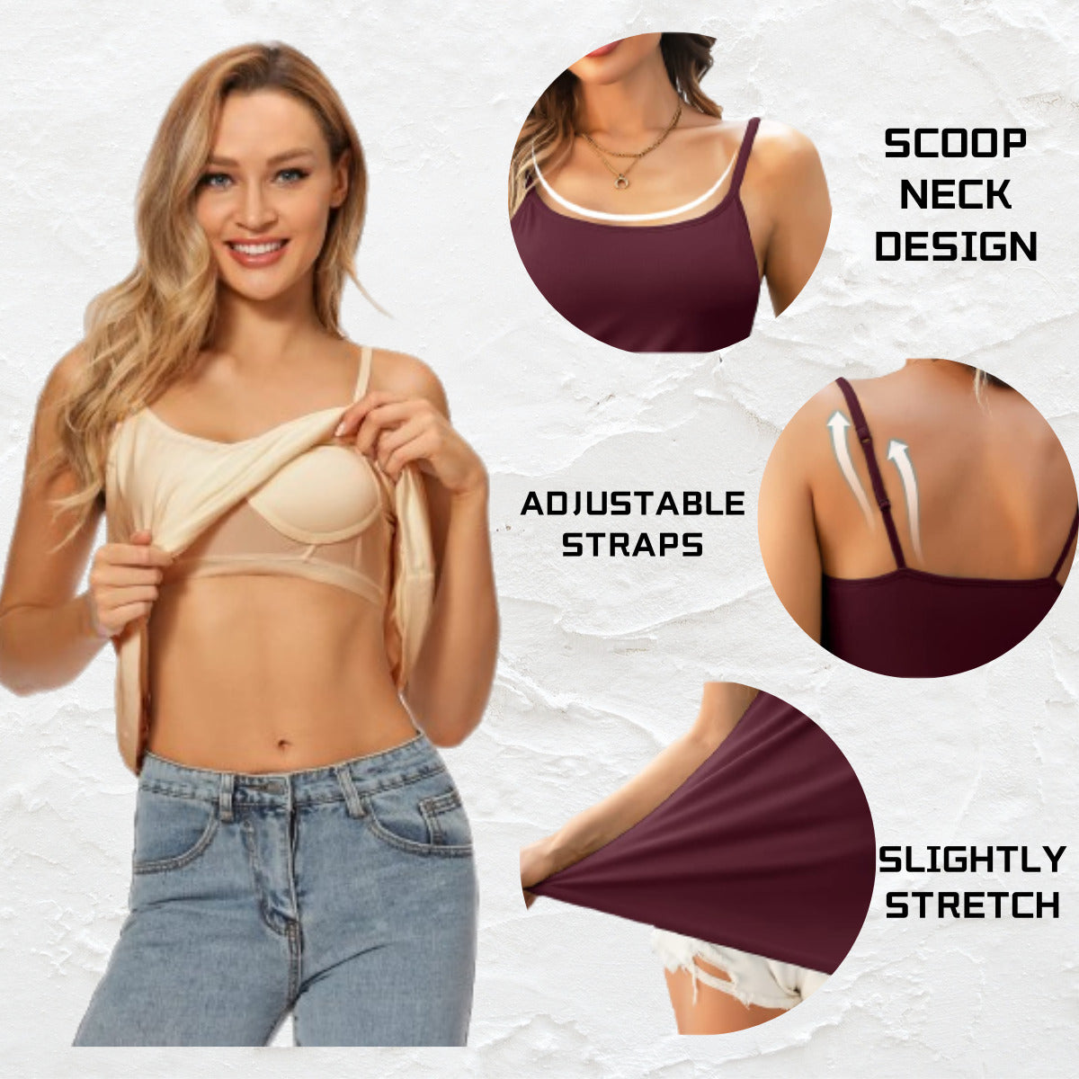 Tank Top With Built-In Bra (Pack of 3🔥)